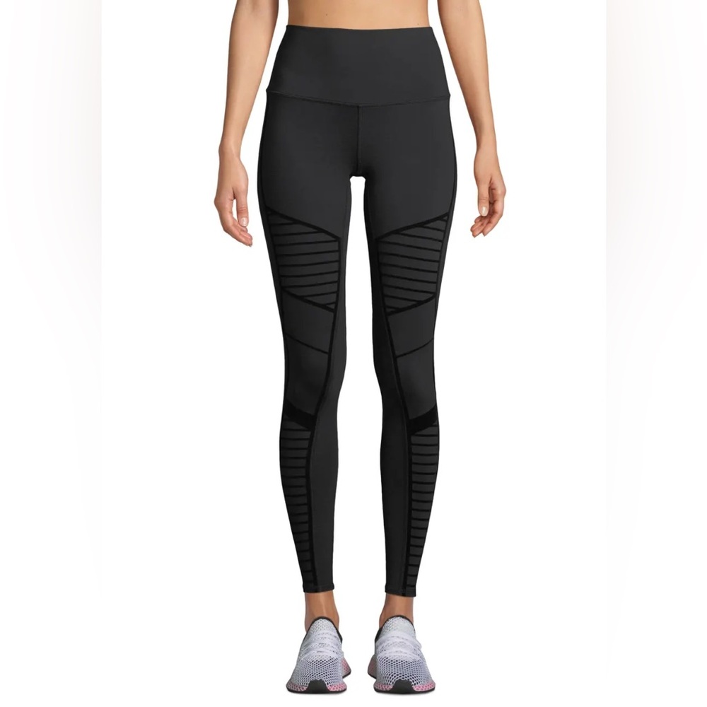 Alo Yoga Flocked‎ High-Waist Moto Leggings Full Length Size Small